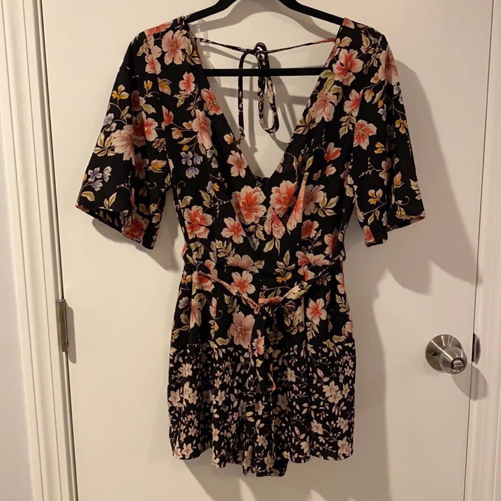 Black Floral Romper